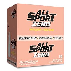 All Sport 10122527 Zero Drink Mix Powder Sticks, Peach Mango