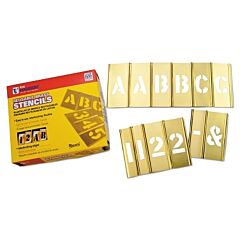 C.H. Hanson 10111 Brass Stencil Letter & Number Sets, Brass, 2 In