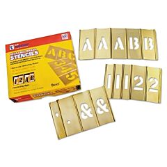 C.H. Hanson 10148 Brass Stencil Letter & Number Sets, Brass, 1 In