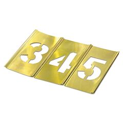 C.H. Hanson 10162 Brass Stencil Gothic Style Number Sets, Brass, 12 In