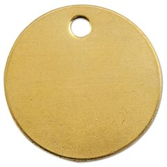 C.H. Hanson 41822 Brass Tags, 18 Gauge, 1 In Diameter, 3/16 In Hole, Round