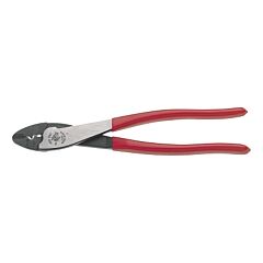 Klein Tools 1005 Crimper/Cutter, 9-3/4 In L, 10 Awg To 22 Awg Insulated/Non-Insulated Terminals, Red Plastic-Dipped Handle