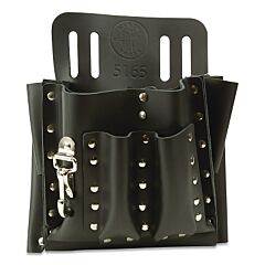 Klein Tools 5165 Tool Pouches, 10 Compartments, Black, Leather, Belt Loop