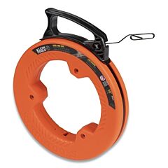 Klein Tools 56331 Steel Fish Tape, 1/8 In W X 50 Ft L, Double-Loop Steel Tape End