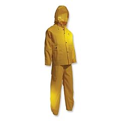 Onguard 7651500.Xl Sitex 3-Pc Rain Suit With Detachable Hood Jacket/Bib Overalls, 0.35 Mm Thick, Polyester/Pvc, Yellow, X-Large