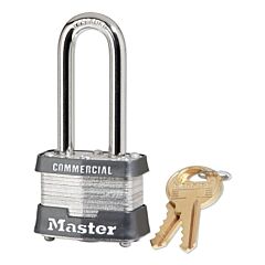 Master Lock 3Kalh-2008 No. 3 Laminated Steel Padlock, 9/32 In Dia, 5/8 In W X 2 In H Shackle, Silver/Gray, Keyed Alike, Keyed 2008