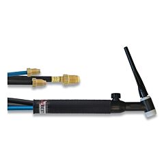 Best Welds 18V-12-R 18V Tig Torch Package, Water Cooled, 350 A, Rigid Head With Valve, 12.5 Ft Cable, Braided Rubber