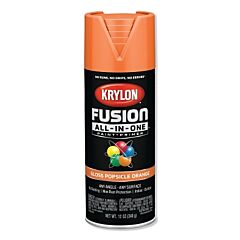 Krylon Industrial K02718007 Fusion All-In-One™ Paint + Primer, 12 Oz, Popsicle Orange, Gloss