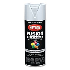 Krylon Industrial K02757007 Fusion All-In-One™ Paint + Primer, 12 Oz, Glacier Gray, Matte