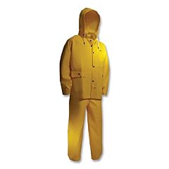 Onguard 7801700.2X Tuftex 3-Pc Rain Suit With Detachable Hood Jacket/Bib Overalls, 0.30 Mm Thick; Nylon/Pvc/Pvc Scrim, Yellow, 2X-Large