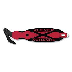 Klever Kcj-Xc-30R Xchange Safety Cutter, Wide Head, 7 In L, Straight Blade, Steel, Plastic Handle, Red