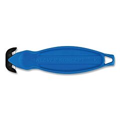 Klever Kcj-2B Klever Koncept Safety Cutter, 5-3/4 In L, Straight Blade, Steel, Plastic Handle, Blue