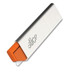 Slice 10585 Carton Cutter, 3-1/2 In L, Manual Retracting, Plastic Handle, Silver