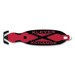 Klever Kcj-Xc-20R Xchange Safety Cutter, Narrow Head, 6-1/2 In L, Straight Blade, Steel, Plastic Handle, Red
