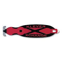 Klever Kcj-Xc-40R Xchange Safety Cutter, Kurve Head, 6-1/2 In L, Curved Blade, Steel, Nylon/Polypropylene Handle, Red