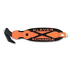 Klever Kcj-Xc-35G Klever Xchange35 Safety Cutter, 7 In L, Straight Blade, Carbon Steel, Plastic Handle, Orange
