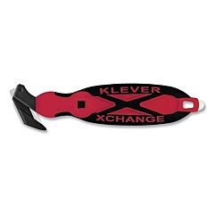 Klever Kcj-Xc-35R Klever Xchange35 Safety Cutter, 7 In L, Straight Blade, Carbon Steel, Plastic Handle, Red