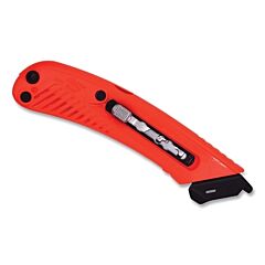 Pacific Handy Cutter E21105-2 S5L™ Guarded 3-In-1 Safety Knife, Manual-Retracting, Button, Left-Handed, Plastic, Holds 5 Additional Blades, Red
