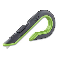 Slice 10503 Manual Box Cutter, 7 In L, Automatic Retracting, Ceramic, Plastic Handle, Black/Green