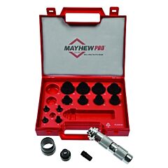 Mayhew Tools 66004 16 Pc Hollow Punch Tool Kits, Round, Metric, Handle, Case