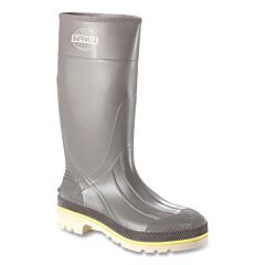 Servus 75105-Gym-090 Pro+® Pvc Boots, Steel Toe, Size 9, 15 In H, Gray With Beige/Yellow Sole