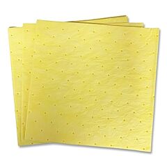 Spilfyter S2-71 Sorbent Pads And Rolls, 12 In L X 12 In W, Hazmat, Laminated Medium, Two-Ply, Yellow, Pads