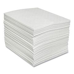 Spilfyter Sfz-72 Sorbent Pads And Rolls, 18 In L X 16 In W, Oil Only, Heavy, Single-Ply, White, Pads, Bag
