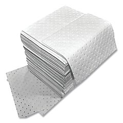 Spilfyter Zs-72 Sorbent Pads And Rolls, 18 In L X 16 In W, Oil Only, Extra Heavy, Laminated, Three-Ply, White, Pads