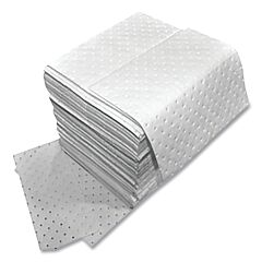 Spilfyter Z-72 Sorbent Pads And Rolls, 18 In L X 16 In W, Oil Only, Heavy, Single-Ply, White, Pads, Box