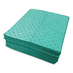 Spilfyter G-72 Sorbent Pads And Rolls, 18 In L X 16 In W, Universal, Heavy, Three-Ply, Green, Pads