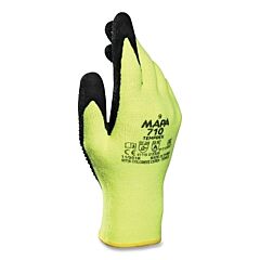 Mapa Professional 34710039 Temp-Dex 710 Nitrile Palm-Coated Heat-Resistant Gloves, Size 9, Hi-Vis Yellow, Black Palm