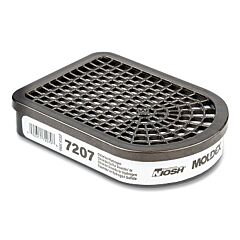 Moldex 7207 7000/7800/9000 Series Semi-Rectangular Gas/Vapor Cartridge, Acid Gases, For Respirator