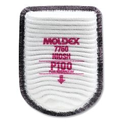 Moldex 7760 7000/7800/9000 Series Semi-Rectangular Filter, P100, Particulates/Nuisance Organic Vapors, For Facepiece
