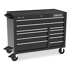 Proto 555041B-11Bk Workstation, 50 In W X 25-1/4 In D X 41 In H, 11 Drawers, Black