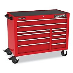 Proto 555041B-11Rd Workstation, 50 In W X 25-1/4 In D X 41 In H, 11 Drawers, Red