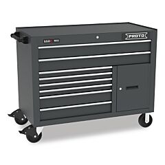 Proto 555041B-8Bk-1S Workstation, 50 In W X 25-1/4 In D X 41 In H, 8 Drawers, Black