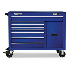 Proto 555041B-8Bl-2S Workstation, 50 In W X 25-1/4 In D X 41 In H, 8 Drawers, Blue