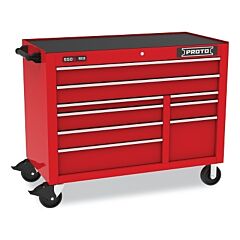 Proto 555041B-9Rd Workstation, 50 In W X 25-1/4 In D X 41 In H, 9 Drawers, Red