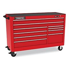Proto 556646B-10Rd Workstation, 66 In W X 25-1/4 In D X 46 In H, 10 Drawers, Red