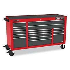 Proto 556741B-16Sgpd Workstation, 67 In W X 25-1/4 In D X 41 In H, 16 Drawers, Black