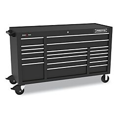 Proto 556741B-19Bk Workstation, 67 In W X 25-1/4 In D X 41 In H, 19 Drawers, Black