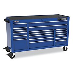 Proto 556741B-19Bl Workstation, 67 In W X 25-1/4 In D X 41 In H, 19 Drawers, Gray/Red