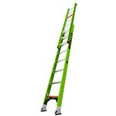Little Giant Ladders 17916 Hyperlite, 16 Ft. H, Ansi Type Iaa, 375 Lb Rated, Fiberglass, Extension Ladder With Ground Cue And Sure-Set Feet