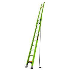 Little Giant Ladders 17924 Hyperlite, 24 Ft. H, Ansi Type Iaa, 375 Lb Rated, Fiberglass, Extension Ladder With Ground Cue And Sure-Set Feet