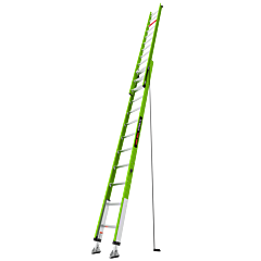 Little Giant Ladders 17924-246Ps Hyperlite, 24 Ft. H, Ansi Type Iaa, 375 Lb Rated, Fiberglass, Extension Ladder With Adjustable Pole Strap And Ratchet Levelers