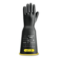 Activarmr Rig216Ybbc090 Rig Electrical Insulating Gloves, 16 In L, Class 2, Size 9, Black/Yellow, Bell Cuff