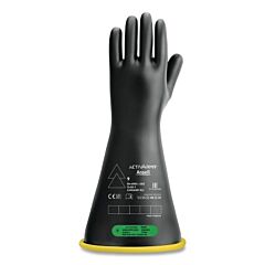 Activarmr Rig316Ybsc080 Rig Electrical Insulating Gloves, 16 In L, Class 3, Size 8, Black/Yellow