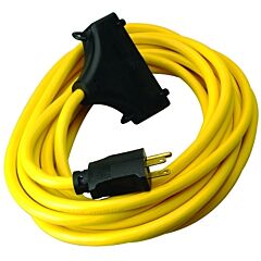 Southwire 01910 Generator Extension Cord, 25 Ft, 3 Outlets, Yellow