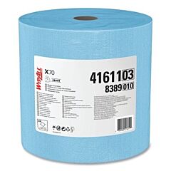 Kimberly-Clark 41611 Wypall® X70 Cloths, Blue, 13.4 In W X 12.4 In L, 870 Sheets/Roll, 1 Rl/Rl