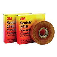 3M 483500 Varnished Cambric Tape 2520, 3/4 In X 36 Yd, Yellow
